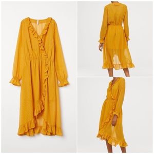 H&m Calf-length, V-neck wrap over dress